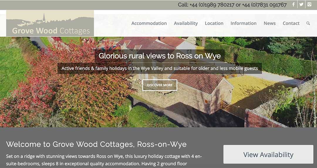 Grovewood Cottages Website Testimonial